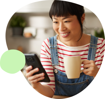 Woman using Kyha app