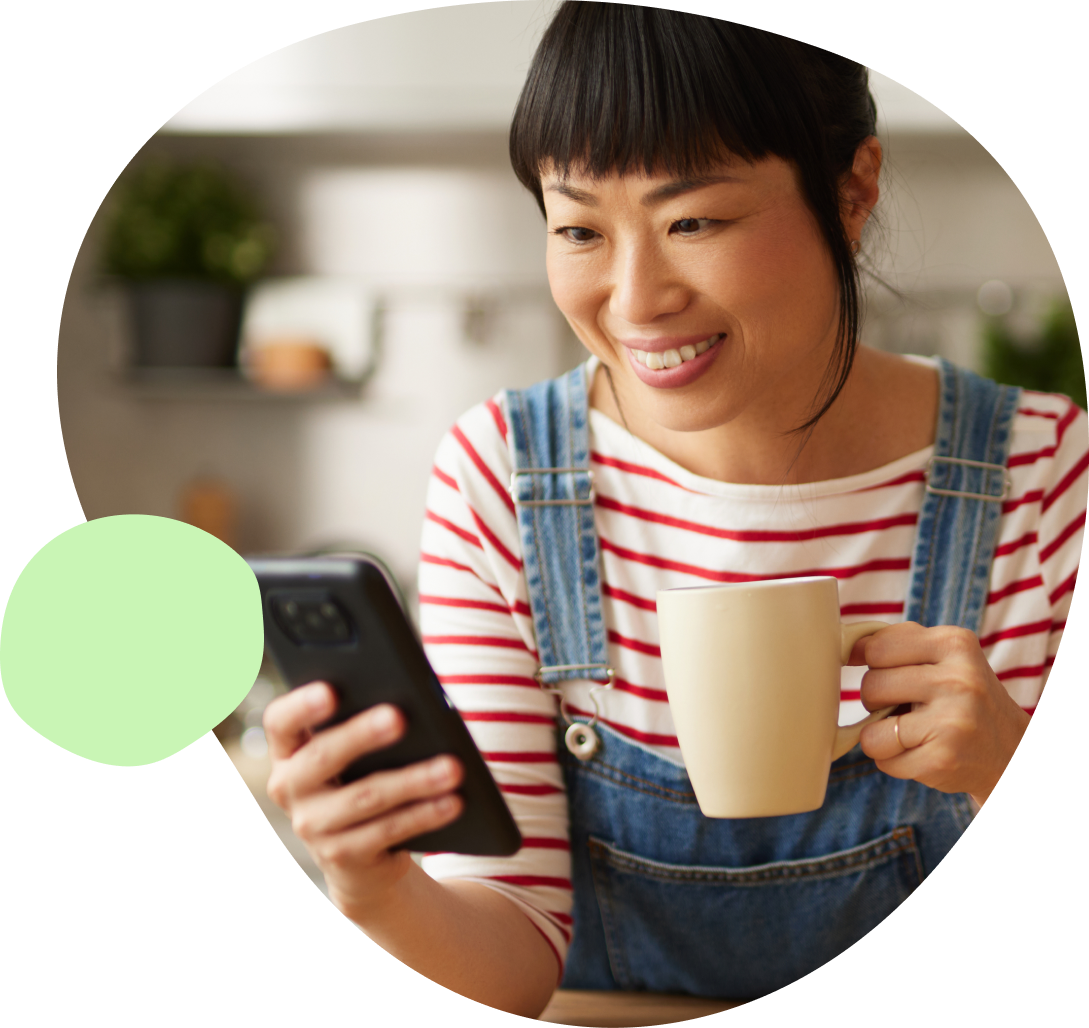 Woman using Kyha app